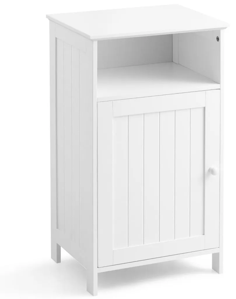 Meuble d'appoint pour salle de bain étroite - Rangement blanc compact