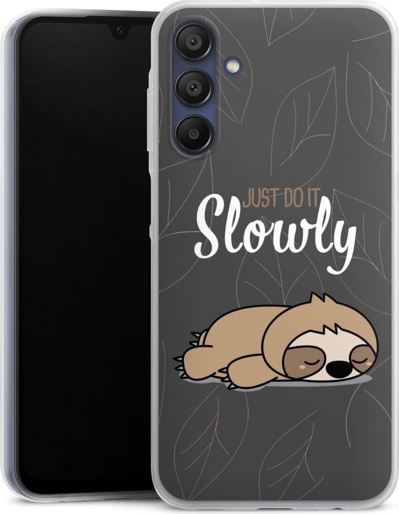 DeinDesign Slim Hülle für Samsung Galaxy A15 5G Silikon Case Ultra Dünn Handyhülle Faultier Sprüche lazy sunday
