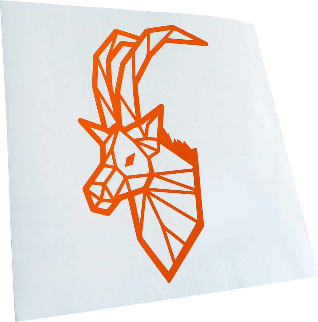 Kiwistar - Autoaufkleber - Steinbock Polygon - Rot - 16x10cm - Aufkleber für Auto, Laptop, Fahrrad, LKW, Motorrad mehrfarbig JDM Decal Racing