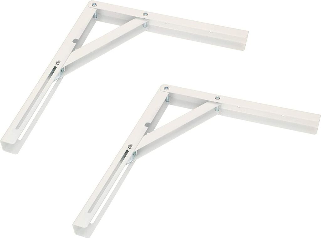 KOTARBAU 2 Stk Klappkonsole 300 x 260 mm, Weiß Alle Farben Halter Stahl Träger Wandhalter Klammern Winkelregal Regalträger Stütze Regalwinkel S...