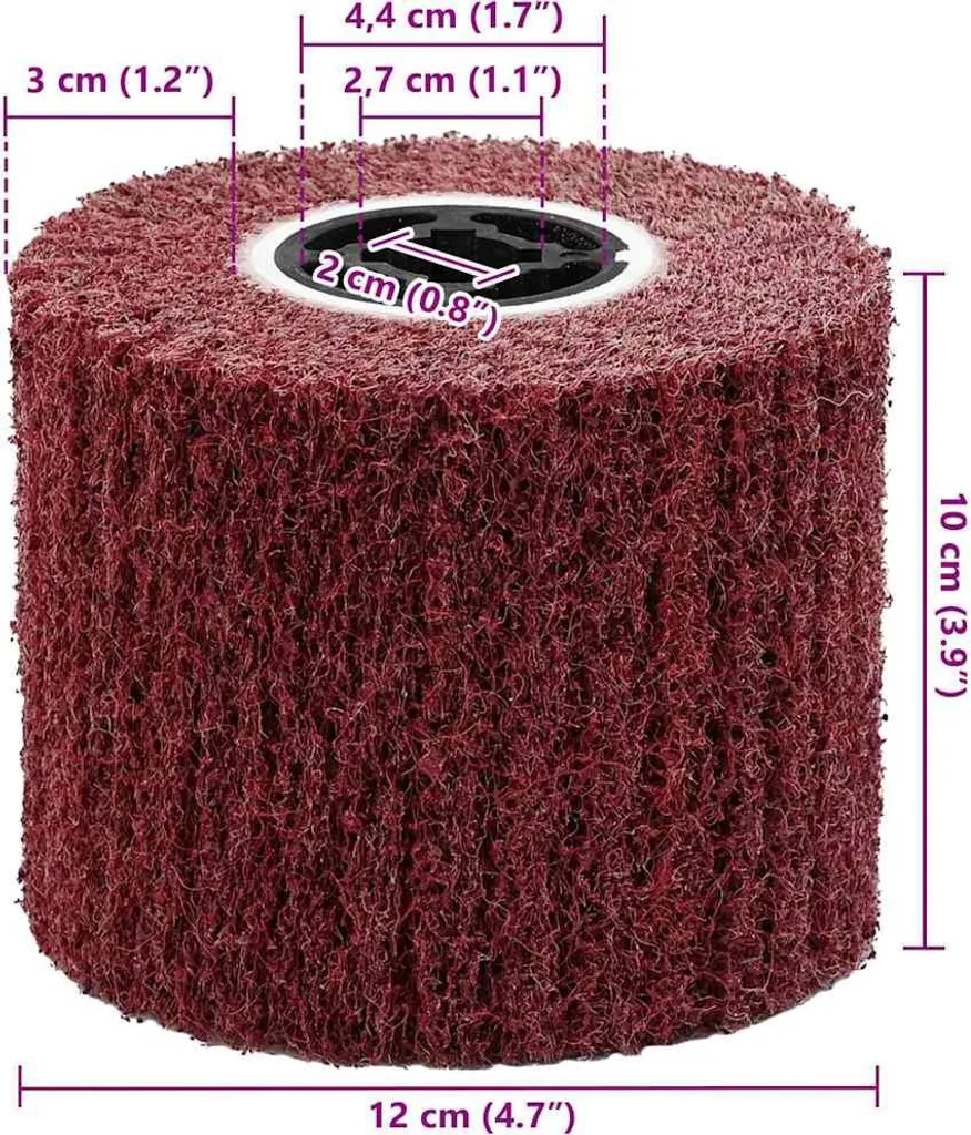 Rouleaux abrasifs 12x12x10 cm haute densité à structure rouge