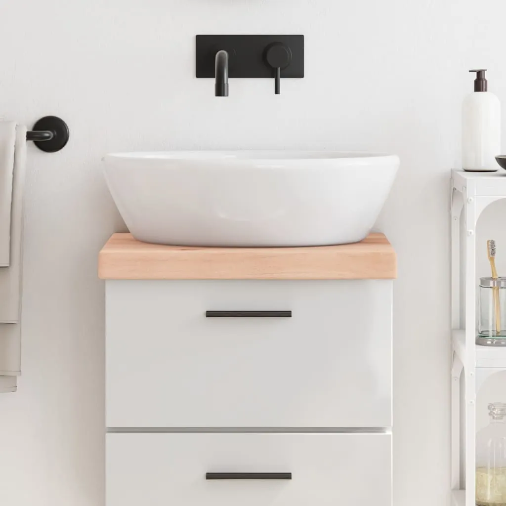Plateau de toilette massif 40x30 cm épaisseur 2-6 cm bois naturel
