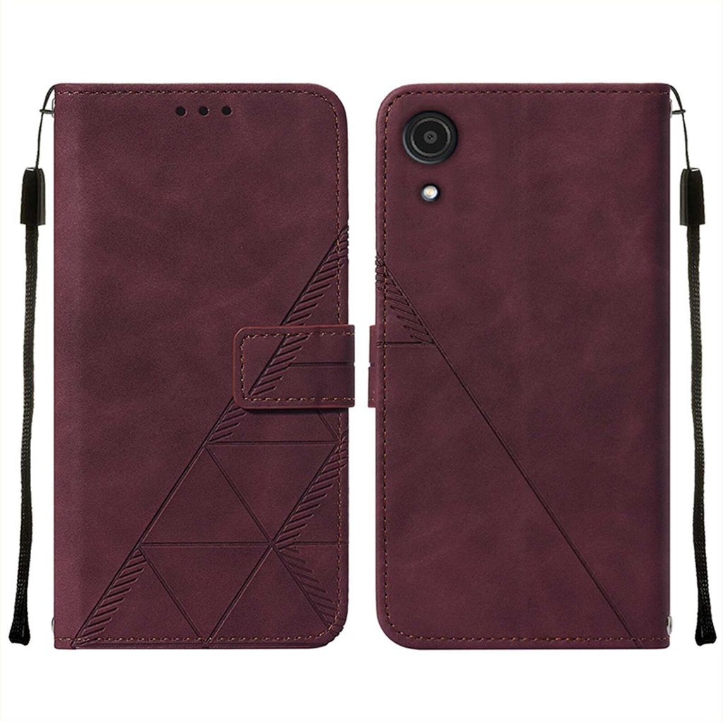 Galaxy A13 4G Hülle, Schlank Prägung Flip Leder Kartenfächer Schutzhülle mit Ständer für Samsung Galaxy A13 4G Rot