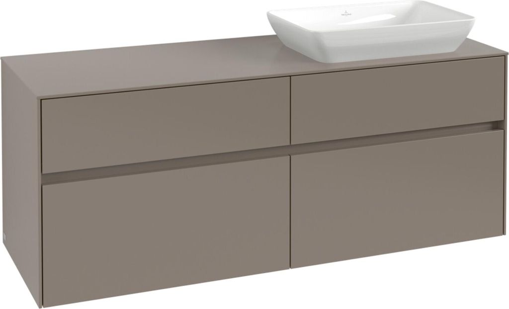 V&B Waschtischunterschrank Collaro 140x54,8x50cm, WT rechts, soft green
