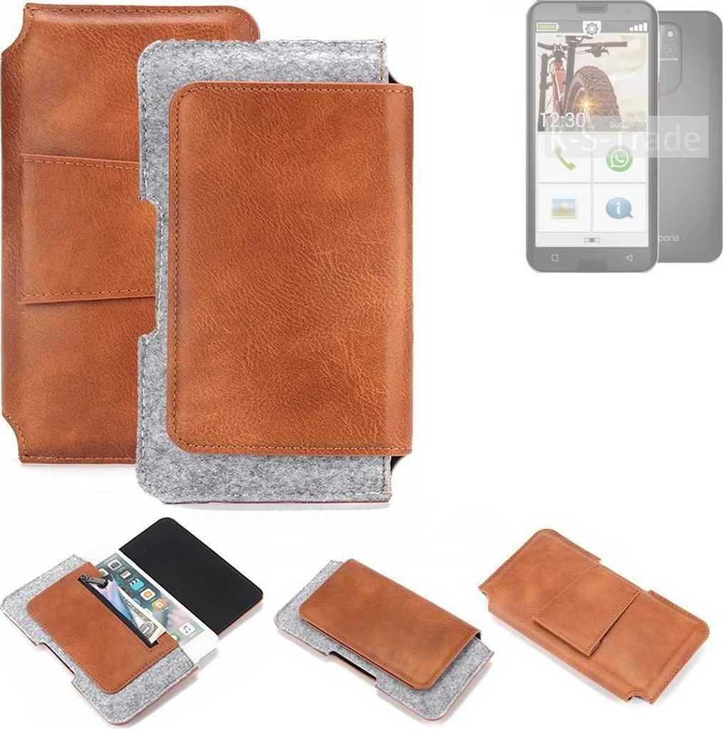 K-S-Trade Handyhülle Schutzhülle kompatibel mit Emporia smart.5 Gürteltasche Holster Gürtel Tasche Smartphone Tasche Handy Hülle Polyurethan+ ...