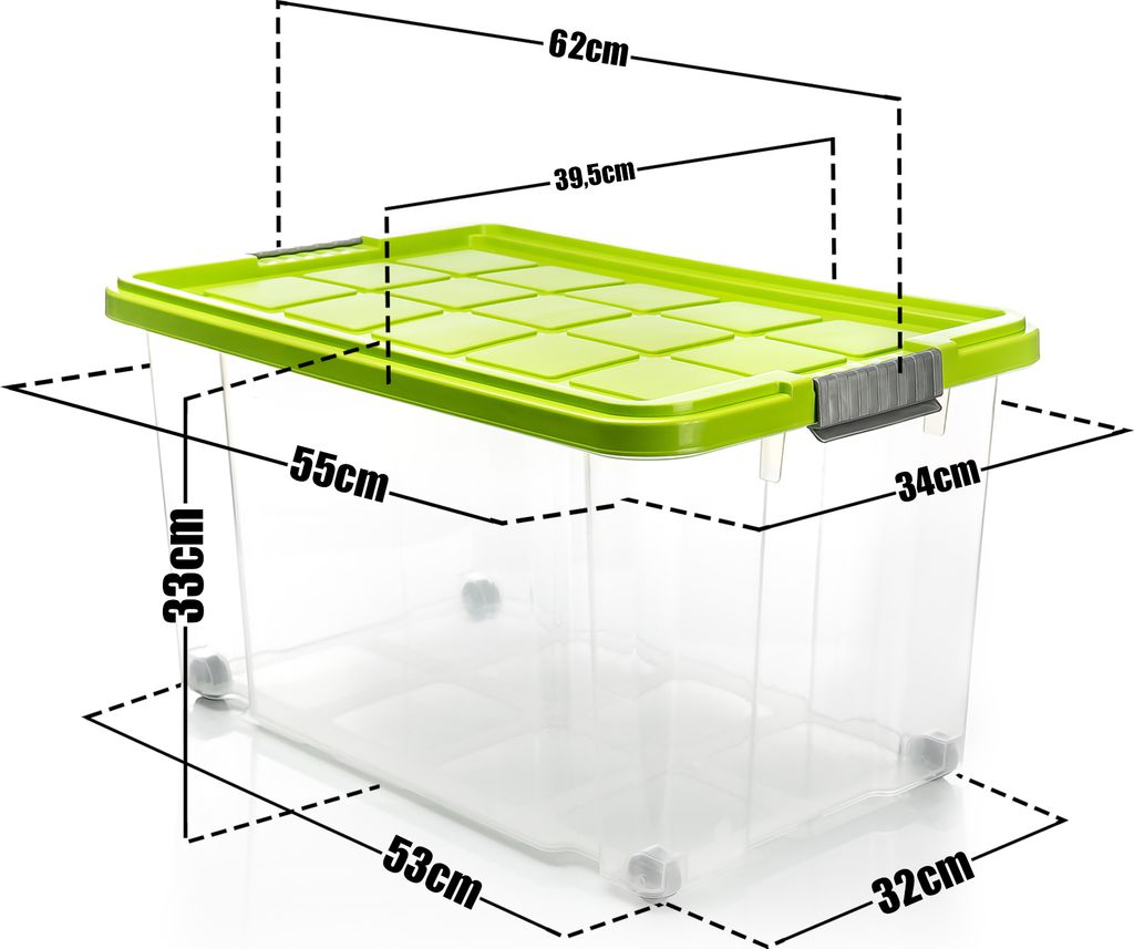 BigDean 4 Stück 60 L Aufbewahrungsbox mit Deckel groß Produktbild 3