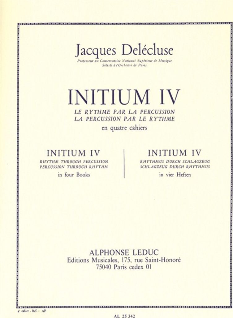 Initium vol.4 le rythme par la percussion