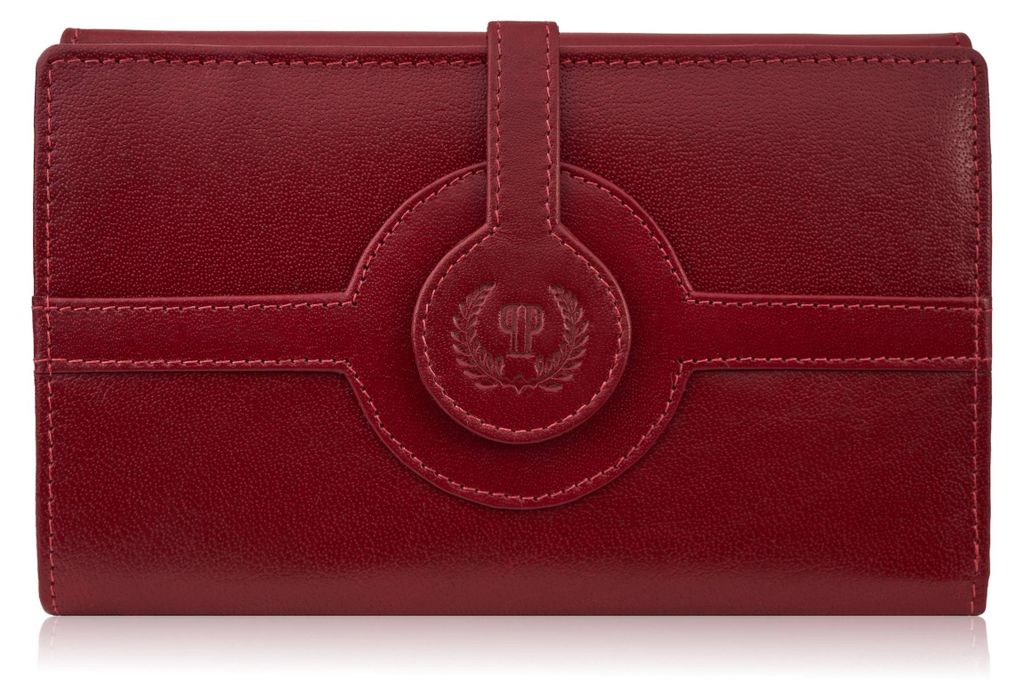 Portemonnaie für Damen aus Leder, rot, groß, horizontal mit RFID Paolo Peruzzi T-134-RD