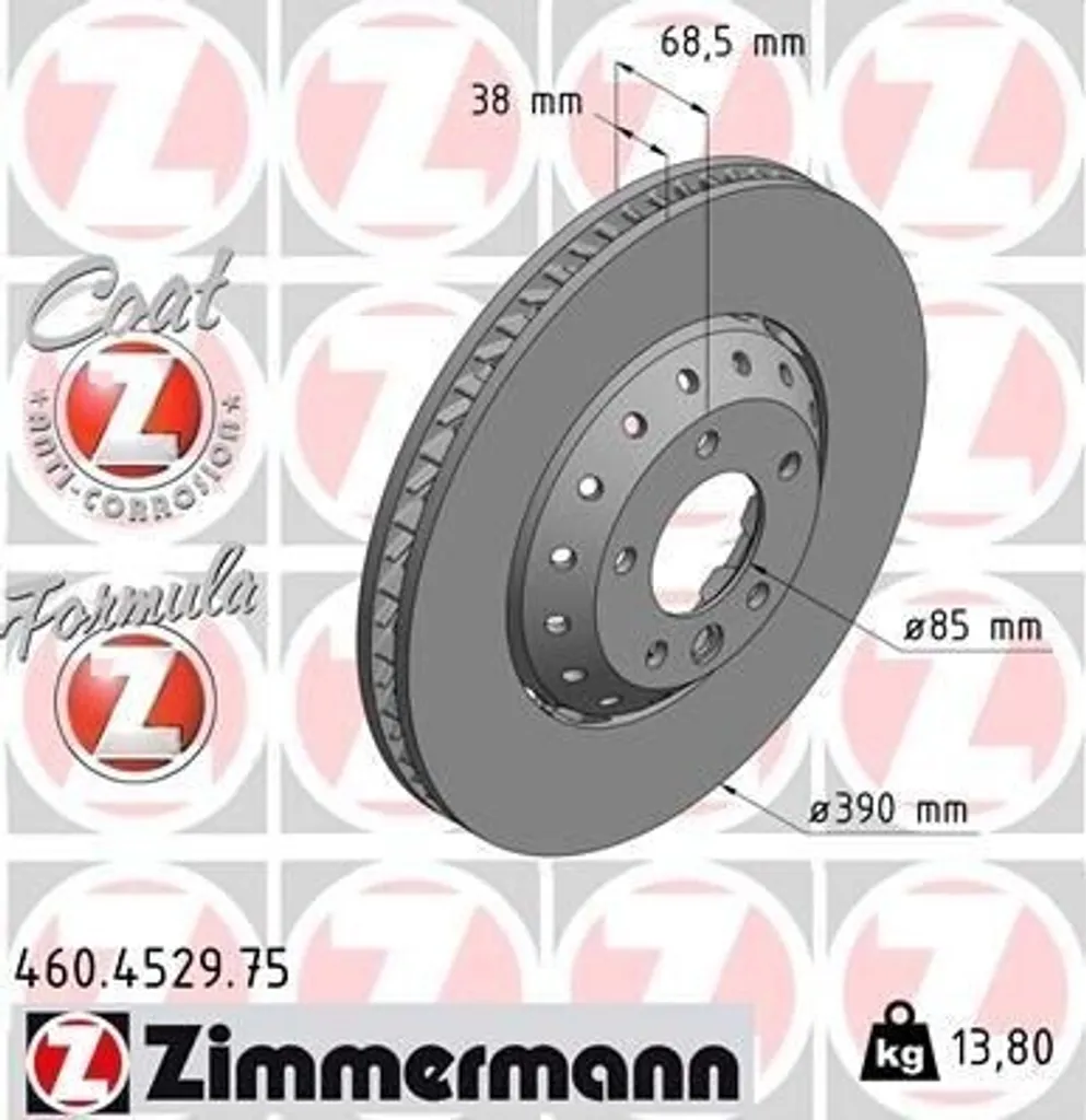 Disque de frein avant ventilé ZIMMERMANN pour Cayenne série 92A