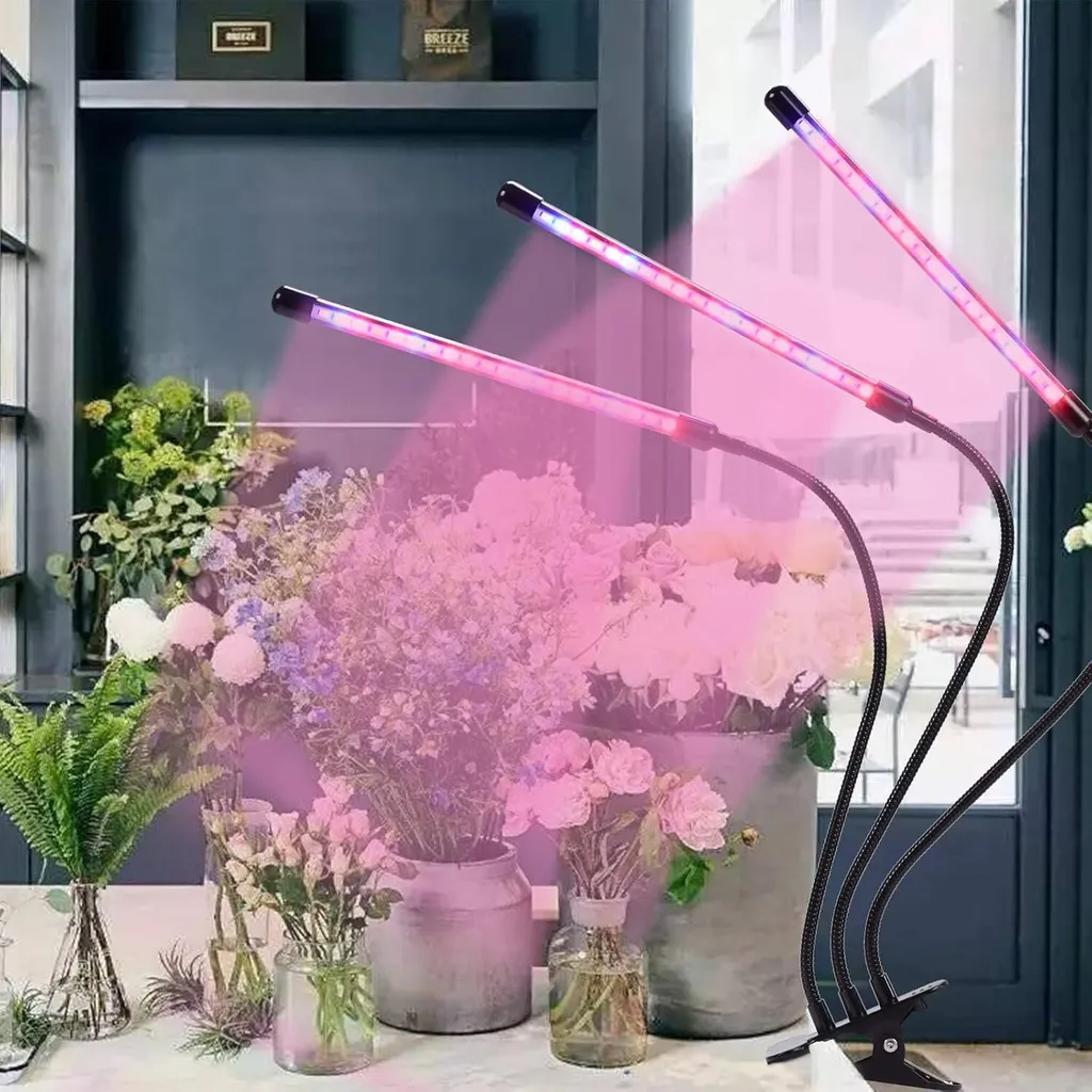 Lampe horticole 60 LED télécommandée avec bras orientable noir - 13
