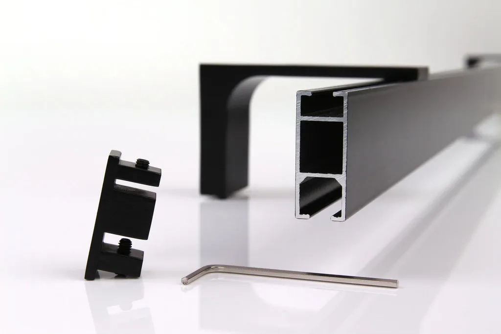 TIPIACE Guida Per Tende Doppia In Alluminio – Lunghezza Personalizzabile, Montaggio A Parete/Soffitto, Colore Nero 150 Cm - 2