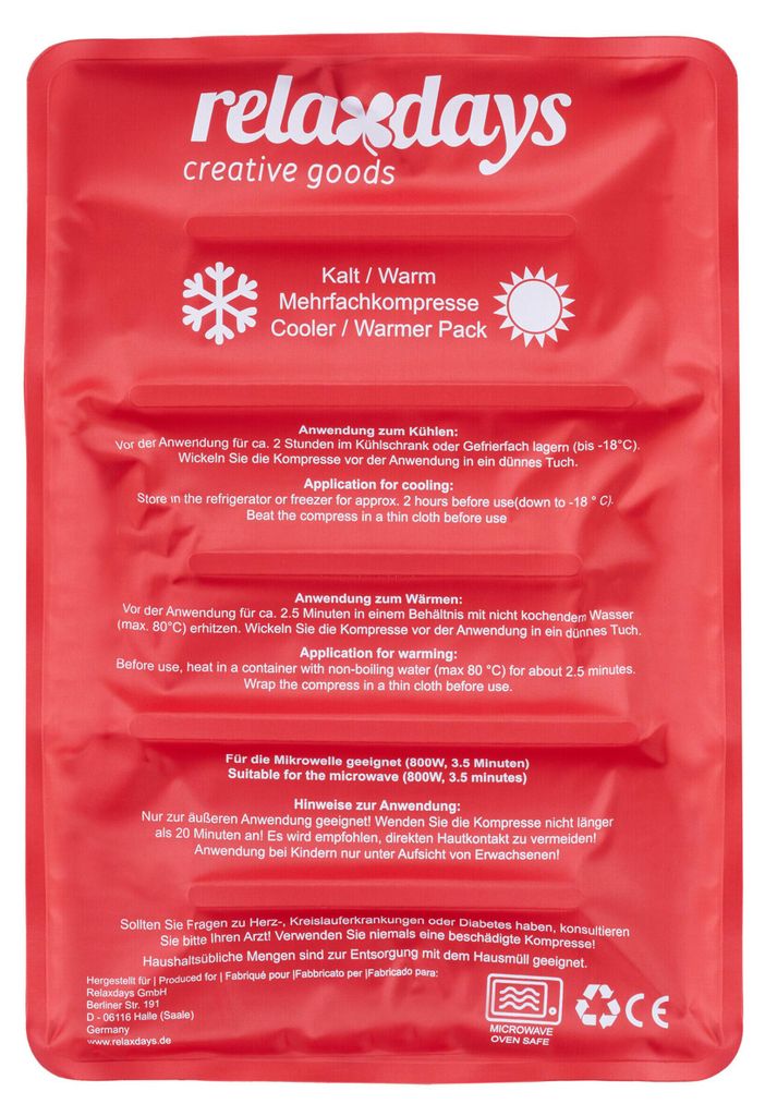 Compresse réfrigérante Relaxdays, compresse chaude/froide, Image du produit 