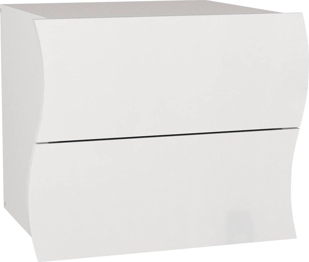 Dmora Nachttisch Edoardo 50x40x41,3 cm Weiß 2 Schubladen