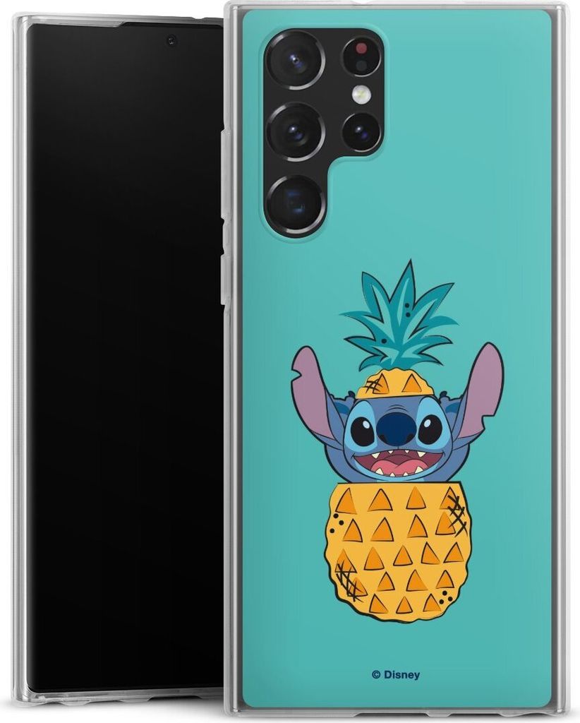 DeinDesign Handyhülle für Samsung Galaxy S22 Ultra Silikon Hülle Case Smartphone Schutzhülle Ananas Disney Lilo & Stitch
