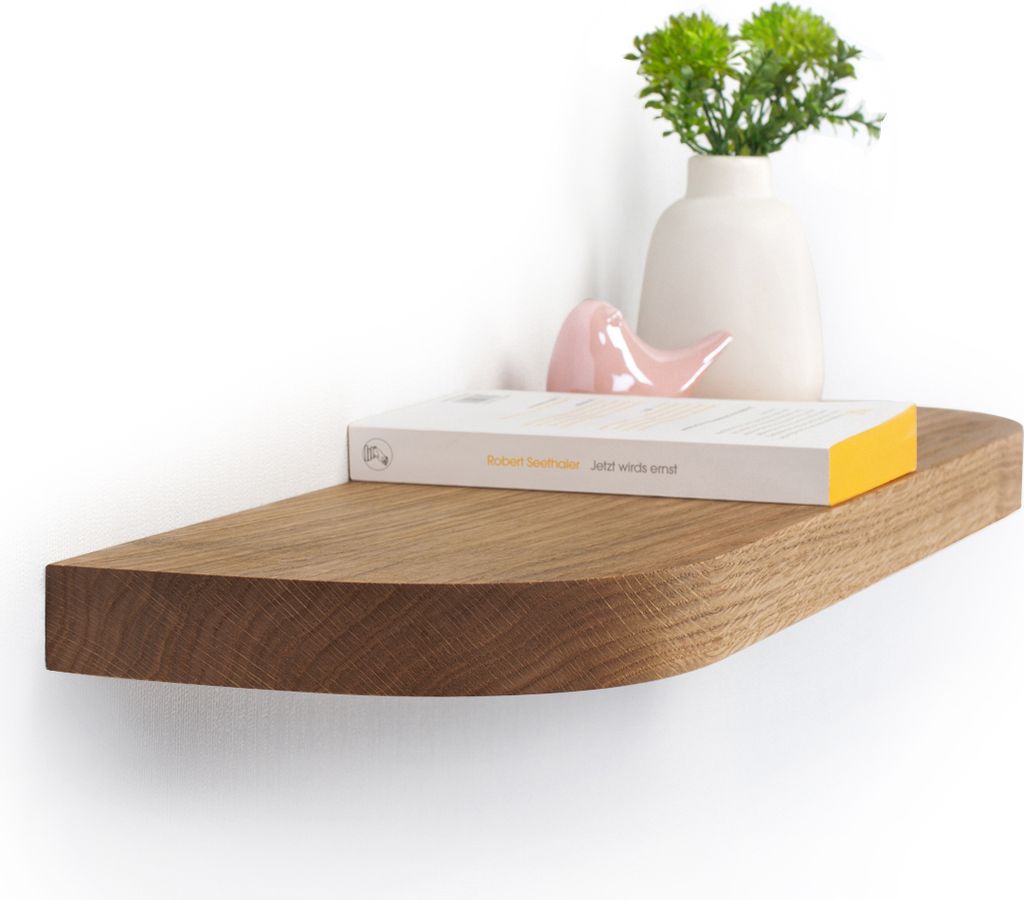 Rikmani Wandregal Massiv Schweberegal Eiche 30 cm MARI Produktbild 