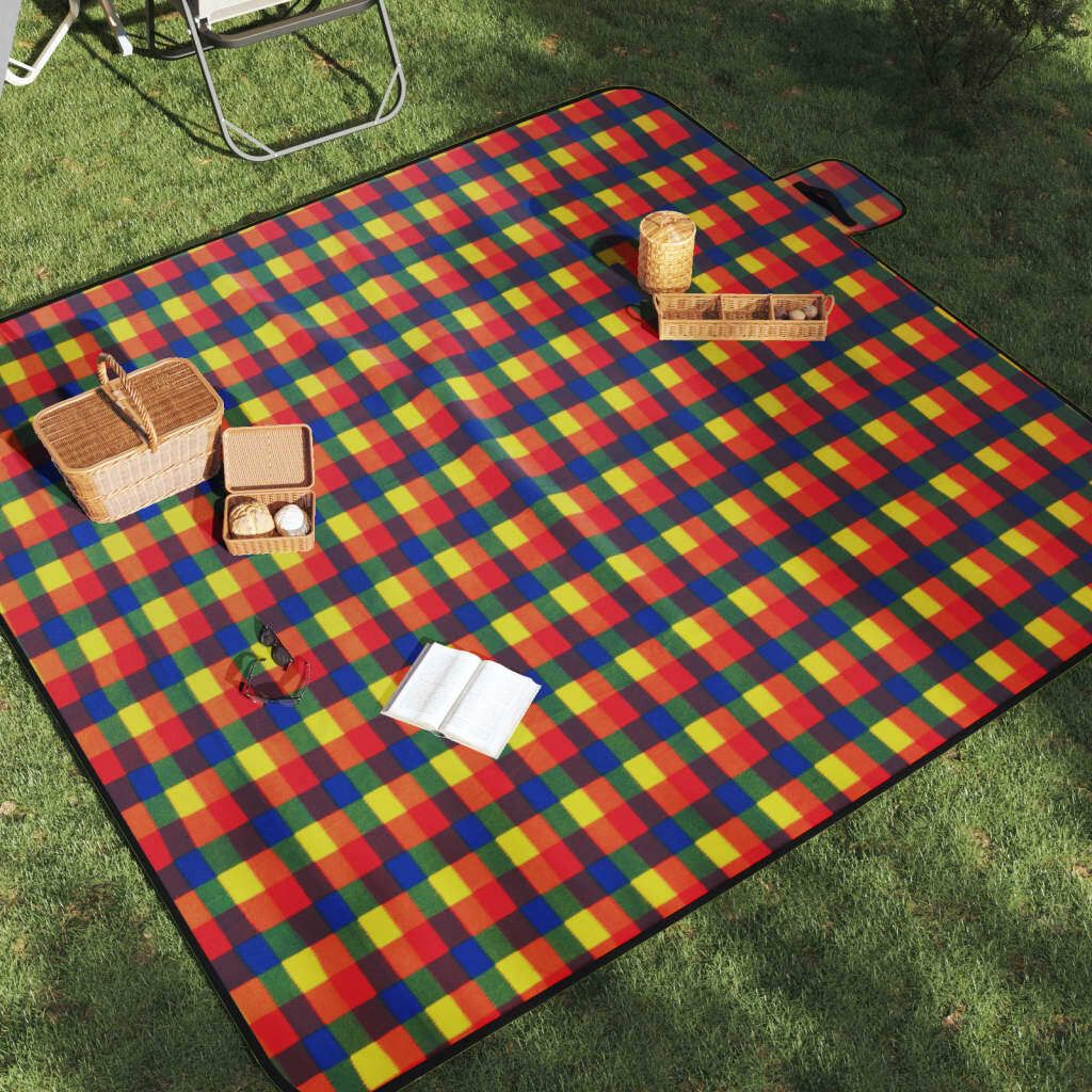 "2026 MODERNE"Picknickdecke - elegantes Design - Faltbar Mehrfarbig Kariert 200x200cm Samt DE959646 - Sportbekleidung