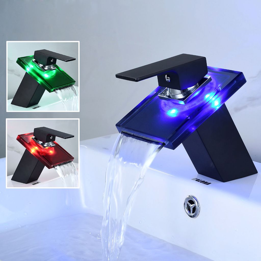 LED Armatur Waschtischarmatur Badarmatur Wasserhahn Einhandmischer Mischbatterie 