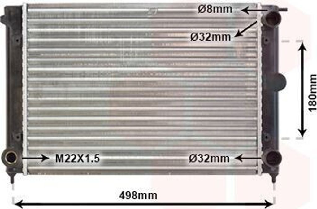 VAN WEZEL 58002047 Kühler Wasserkühler Motorkühler für VW GOLF II (19E, 1G1) CORRADO (53I) Jetta II (19E, 1G2, 165)