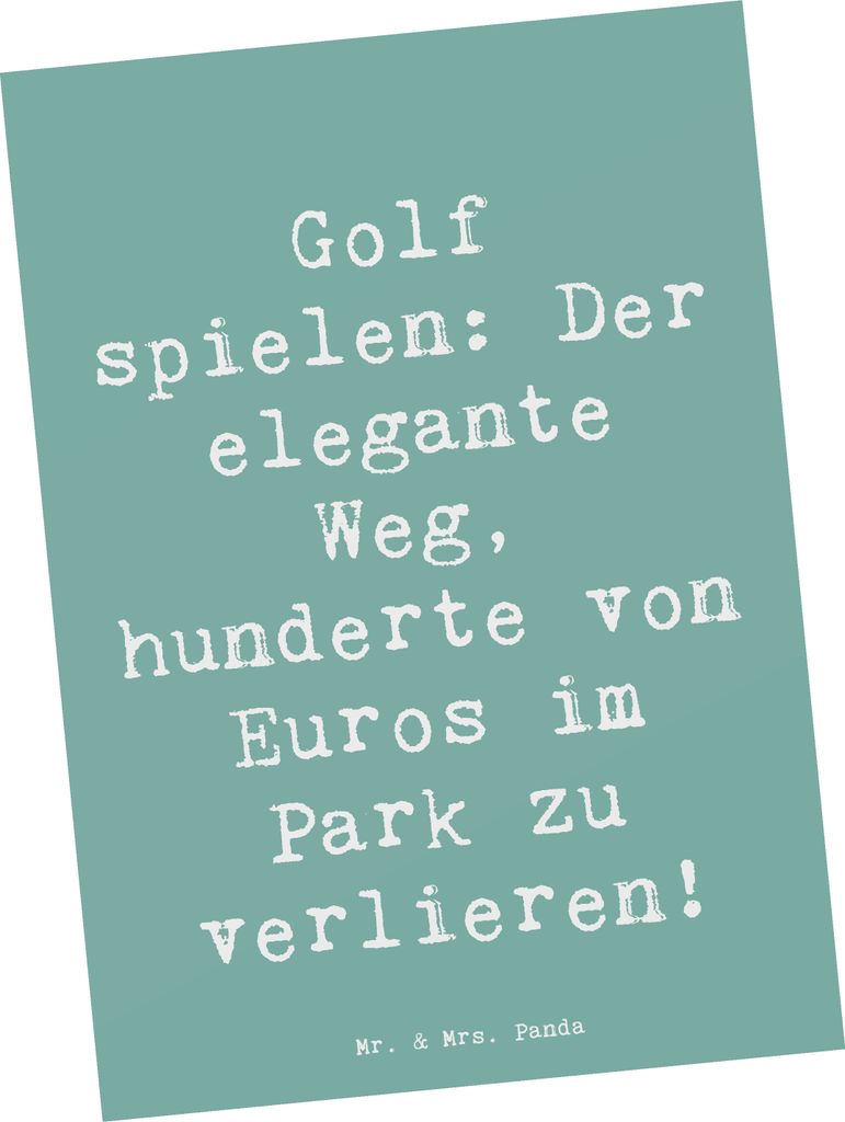 Mr. & Mrs. Panda bildkarte Spruch Golf Eleganz - Meeresbrise - Geschenk, Sportler, Sportart, Teamsport, Ansichtskarten, Fotokarte, Spaß, Grußkart...