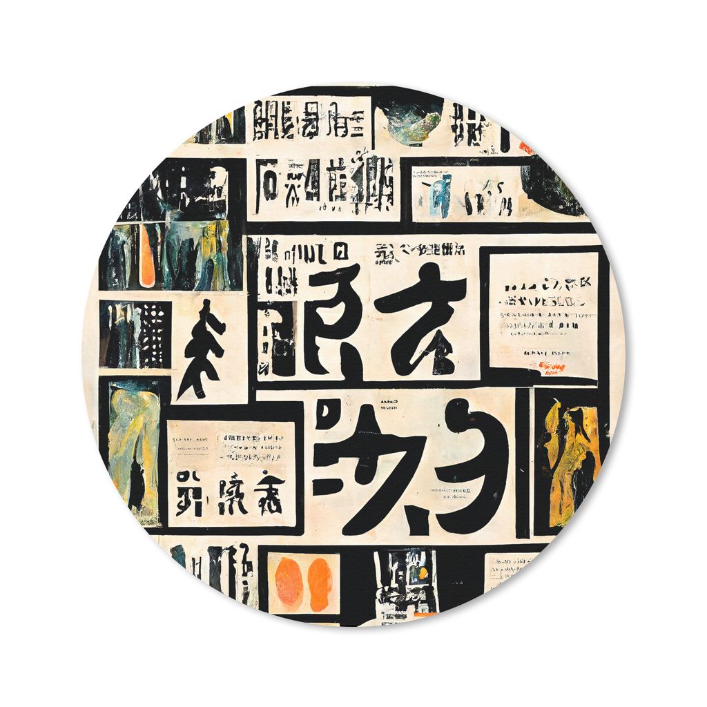 MuchoWow Mauspad Mousepad Japan - Zeitung - Vintage - Zitat 20x20 cm - Mousepads - Maus Mat - Pad - Mausunterlage - Schreibtischmatte