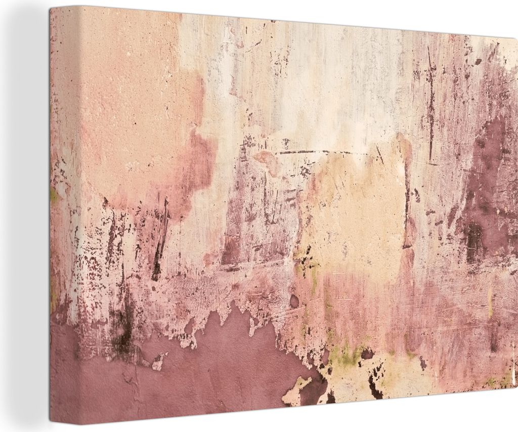 OneMillionCanvasses - Leinwandbilder - 140x90 cm, Wand - Lila - Rosa - Beton, Wandbilder Kunstdruck Wanddekoration - Foto auf Leinwand - Gemälde...