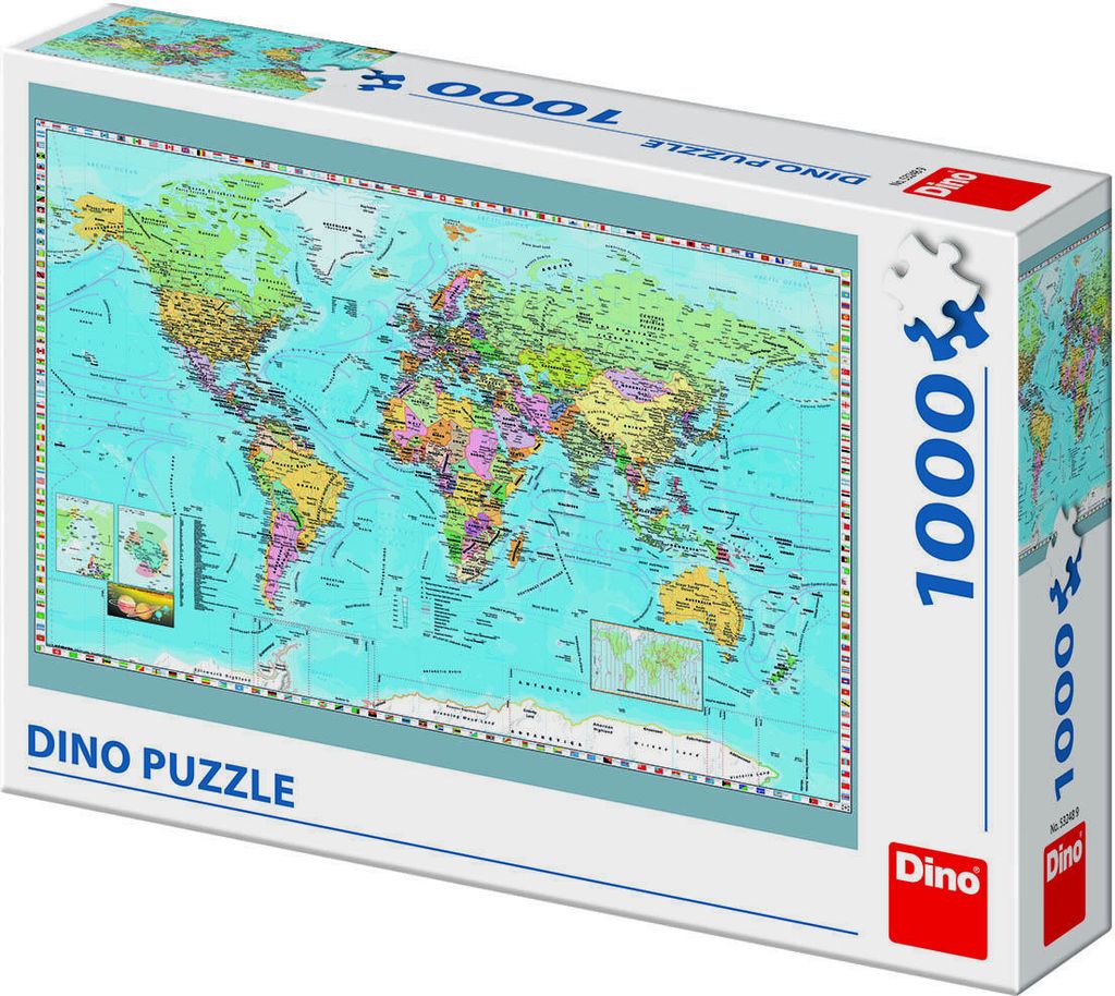 Dino Puzzle Politická mapa světa 1000 dílků Obrázek produktu 