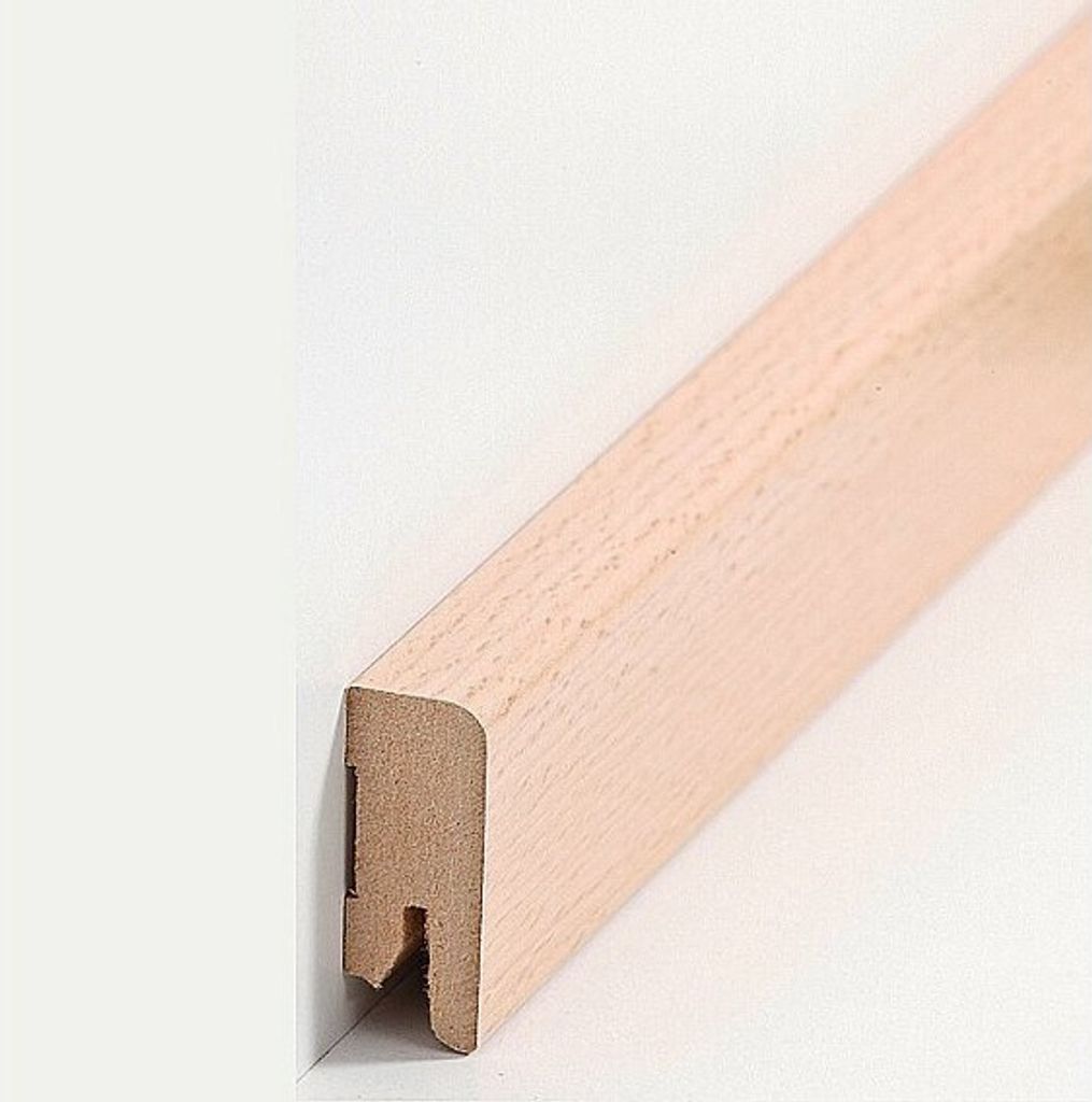 Sockelleiste Berliner Profil Hamburger Leiste 16 x 40 x 2500 mm Buche MDF-Kern foliert Fußleiste Klassisch by PROVISTON 2.5 Meter | 1 Stück