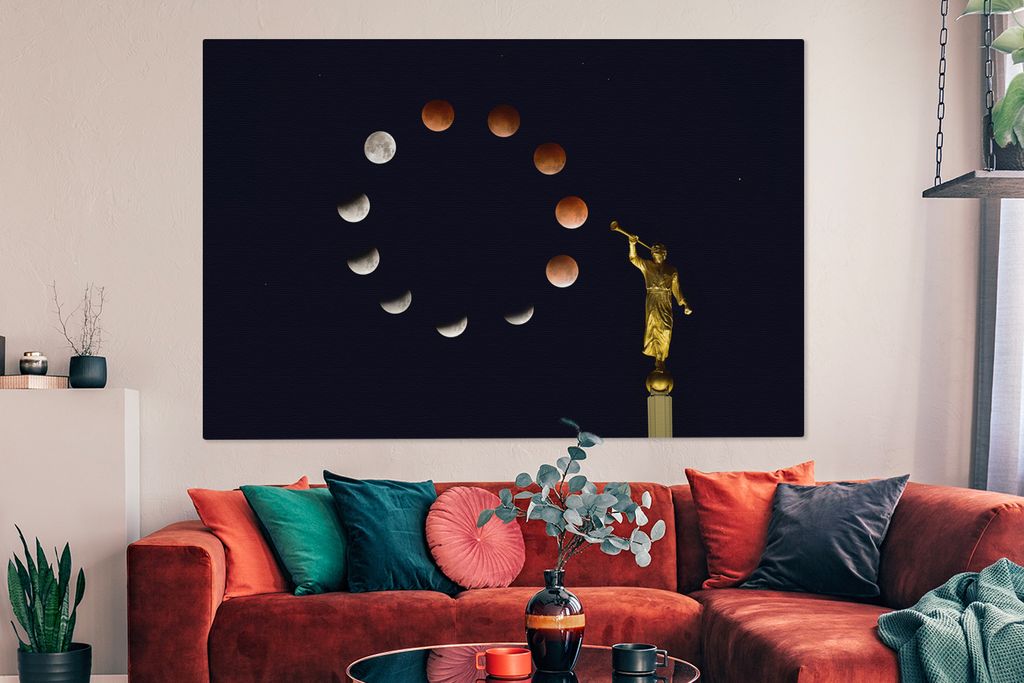 OneMillionCanvasses - Leinwandbilder - 150x100 cm, Mond - Bild - Nacht, Wandbilder Kunstdruck Wanddekoration