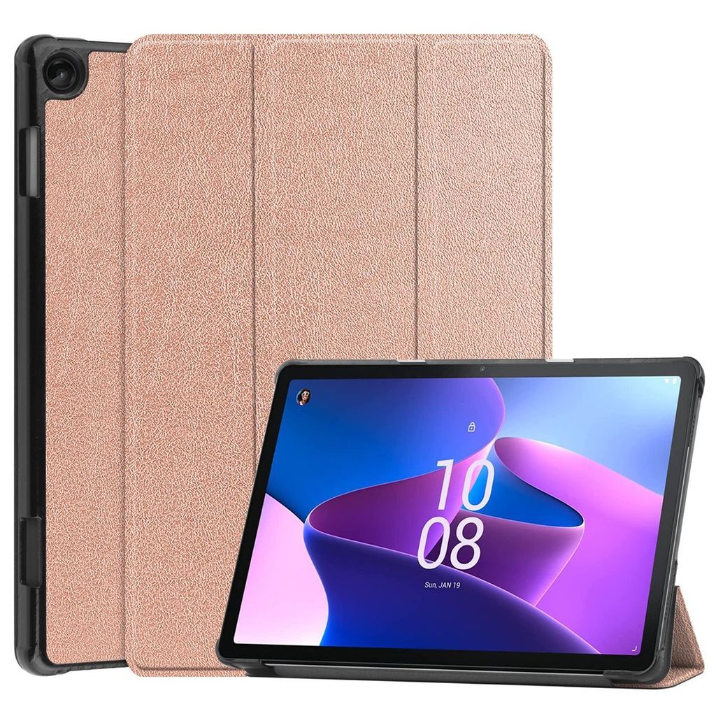 König Design Tablet-Hülle kompatibel mit Lenovo Tab M10 3rd Gen TB328FU / TB328XU Kunstleder Smart Cover Case Etui Rose Gold