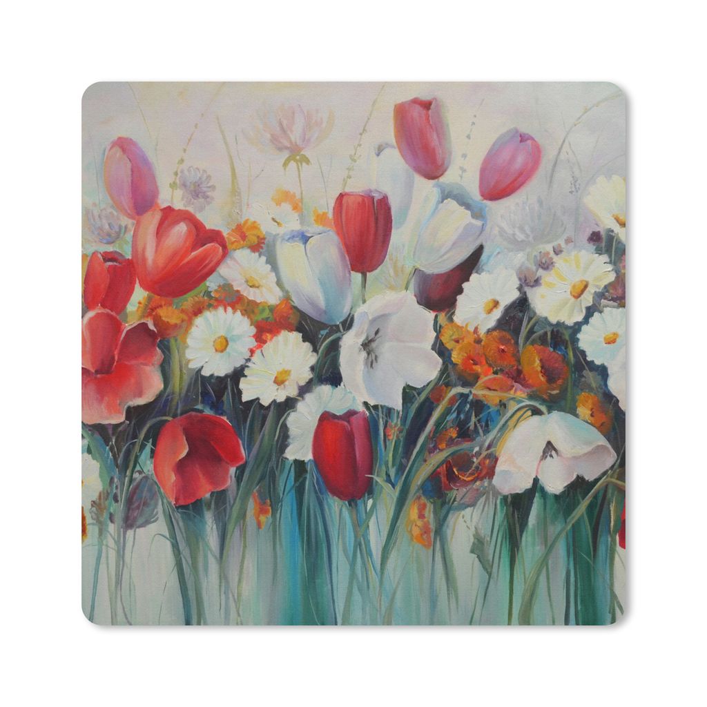 MuchoWow® Mauspad Mousepad Malerei - Ölgemälde - Blumen Produktbild 