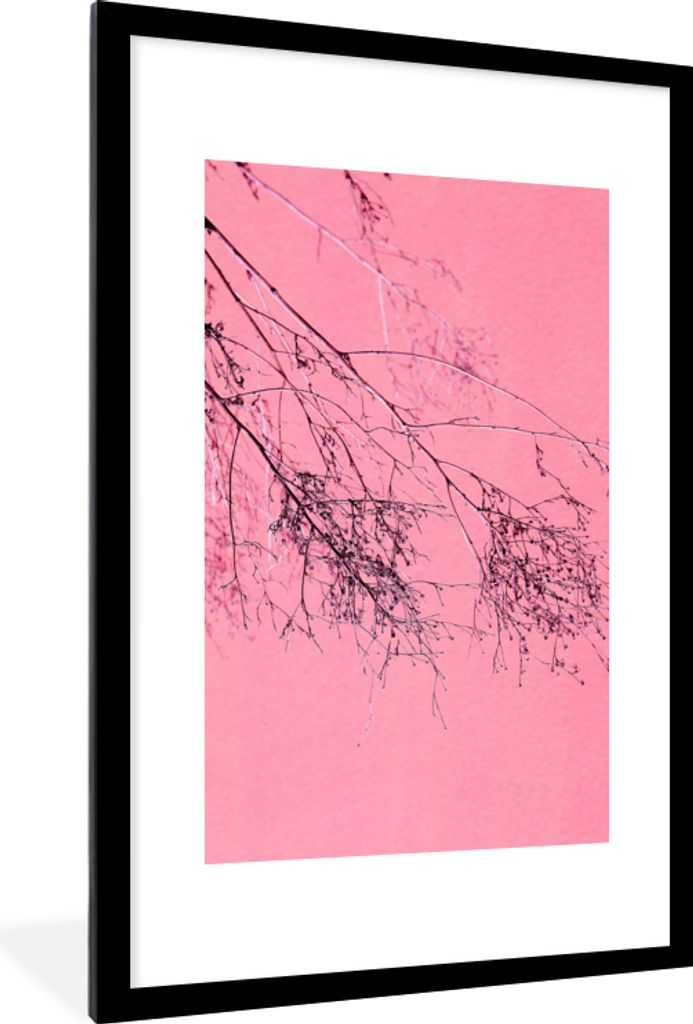 MuchoWow Gerahmtes Poster Blumen - Zweige - Sommer 60x90 cm - Poster mit Schwarzem Bilderrahmen Wandposter Rahmen Foto Bilder - Dekoration - Wand...