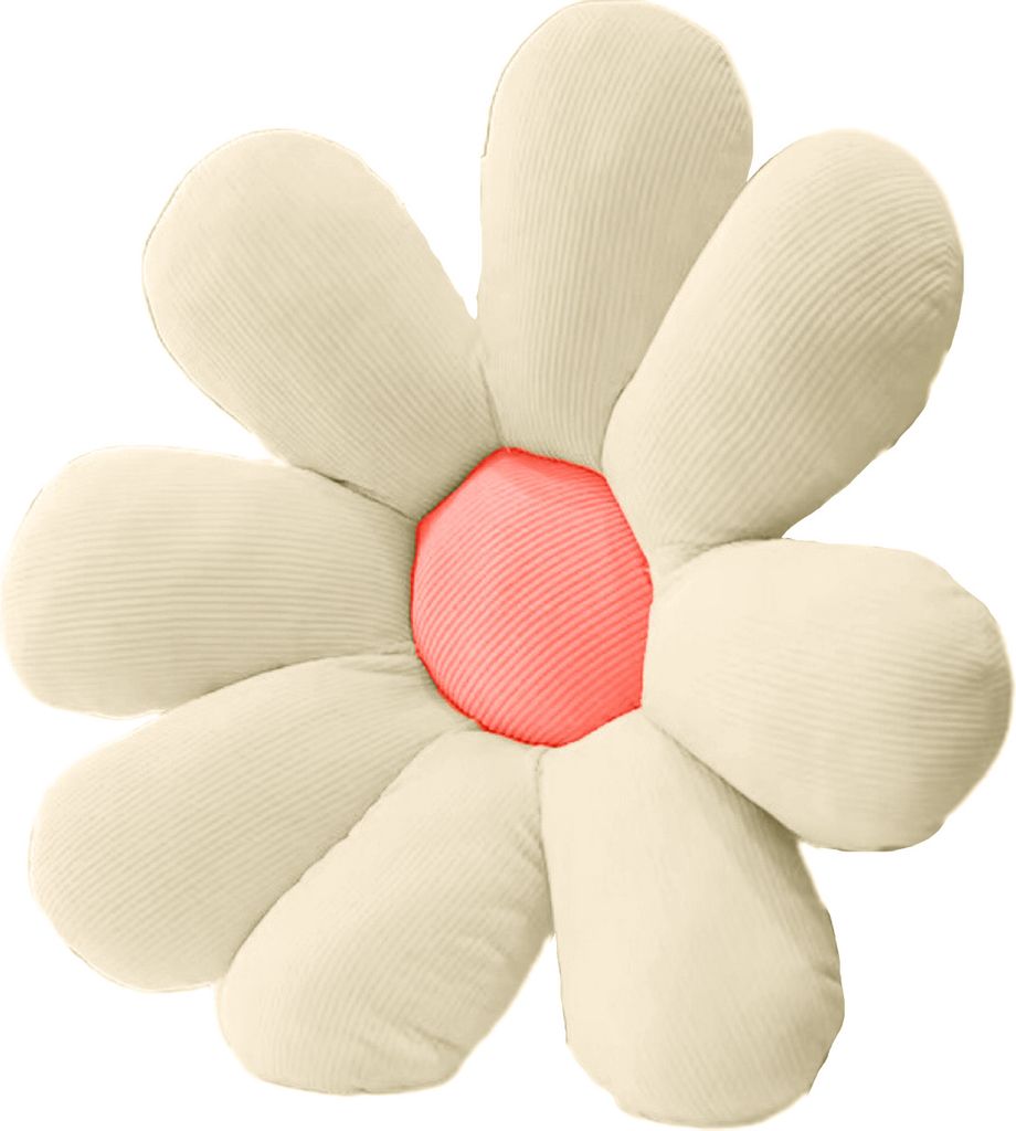Blumenförmige Plüschkissen atmungsaktiv pp Baumwolle kreatives Schlafsitzkissen zum Entspannen-Beige + Rosa