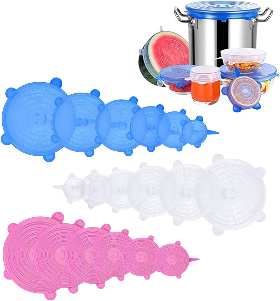Silikondeckel Silikon Stretch Deckel Set, BPA Free Produktbild 