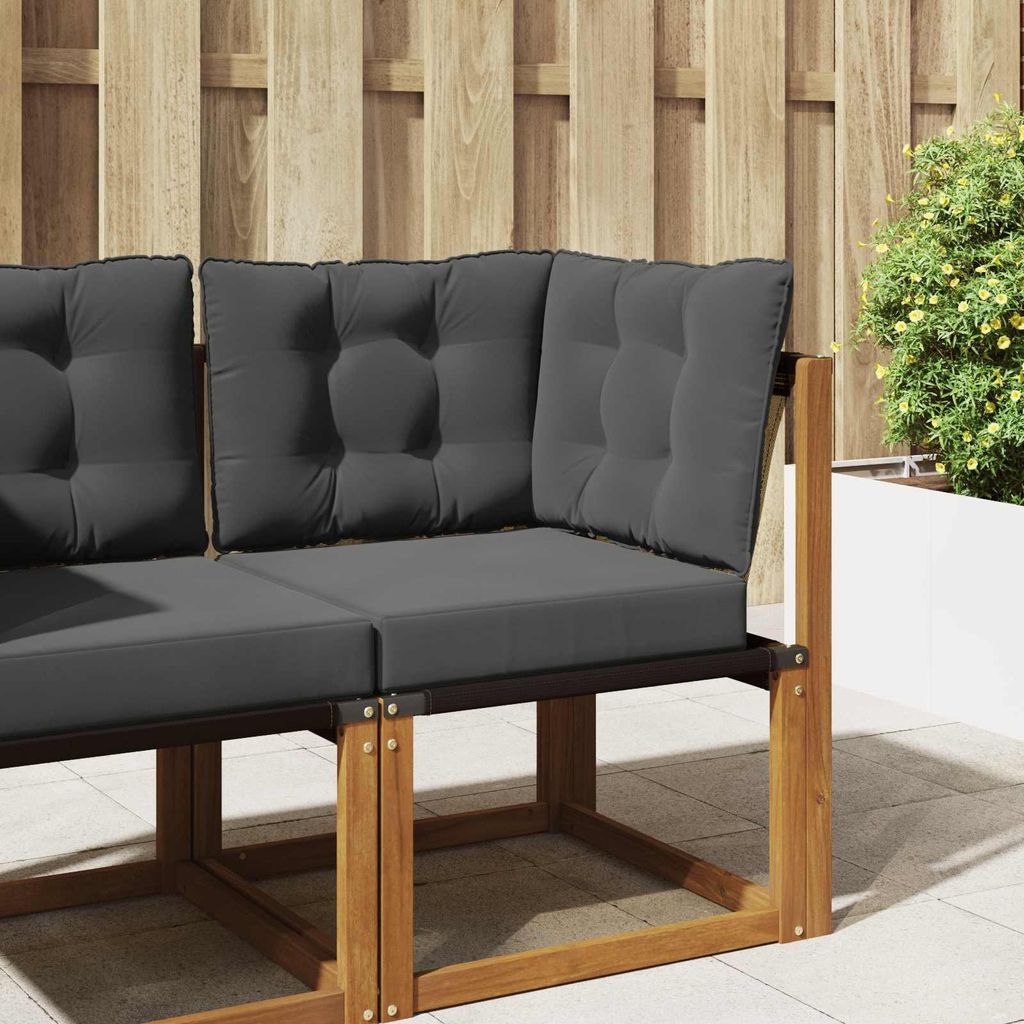 Sofakissen für draußen (3 pcs)- CLORIS - Anthrazit Polyester - Gartenmöbelauflagen C1698