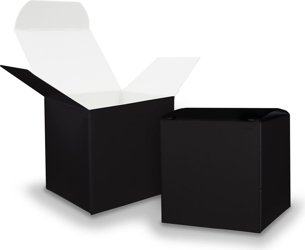 itenga Würfelbox aus Karton 6,5x6,5cm schwarz Gastgeschenk