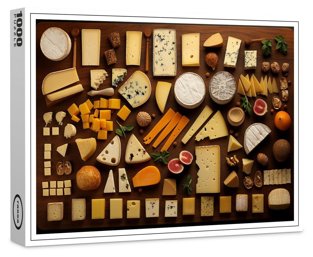 raxxa Premium-Puzzle "Arrangement von Käse Variationen", 1000 Teile