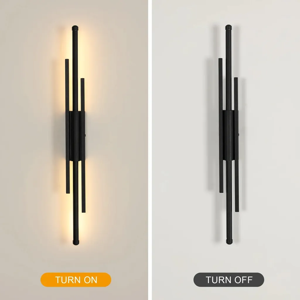 Lampe murale LED design long en aluminium avec 3 modes d'éclairage