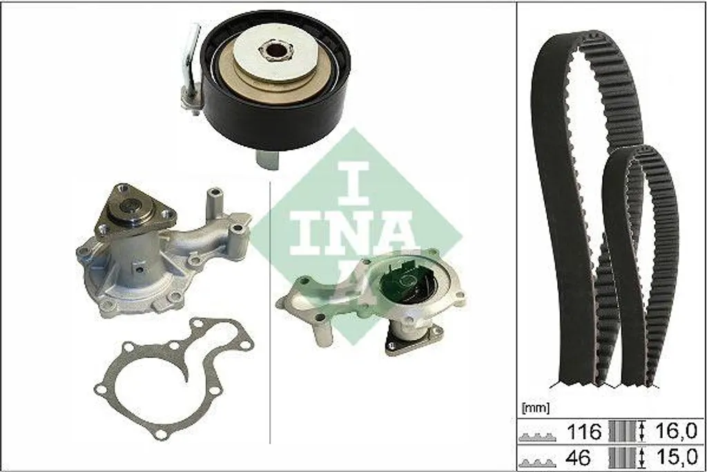 Kit Courroie de Distribution INA 530 0745 30 avec Pompe à Eau 1760659