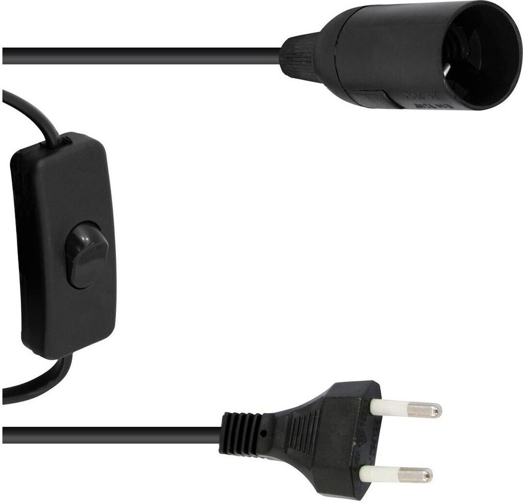 EUROLITE E-27 Fassung Netzkabel Stecker Schalter