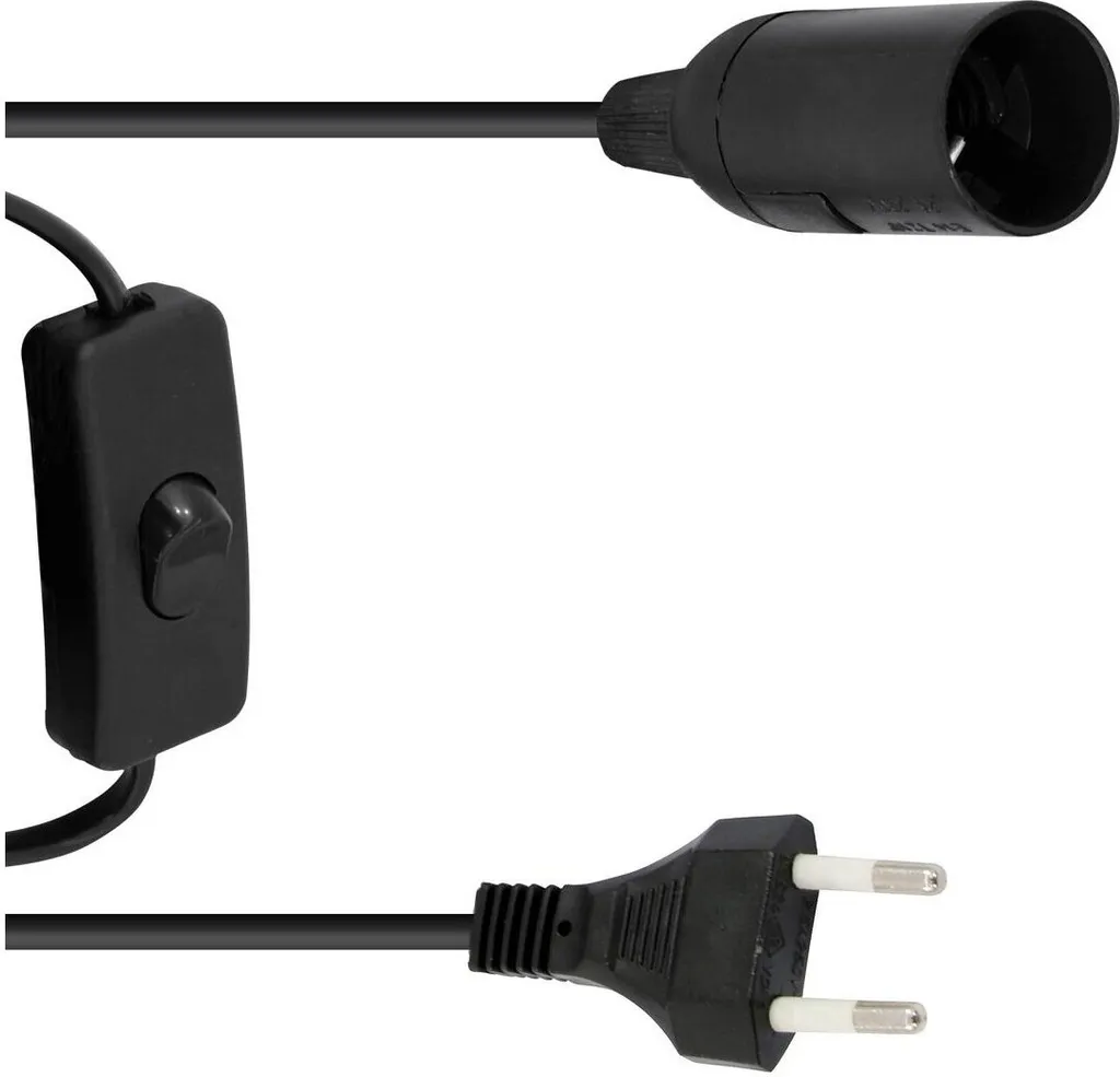 Cordon d'alimentation E27 avec Douille et Interrupteur pour Lampe