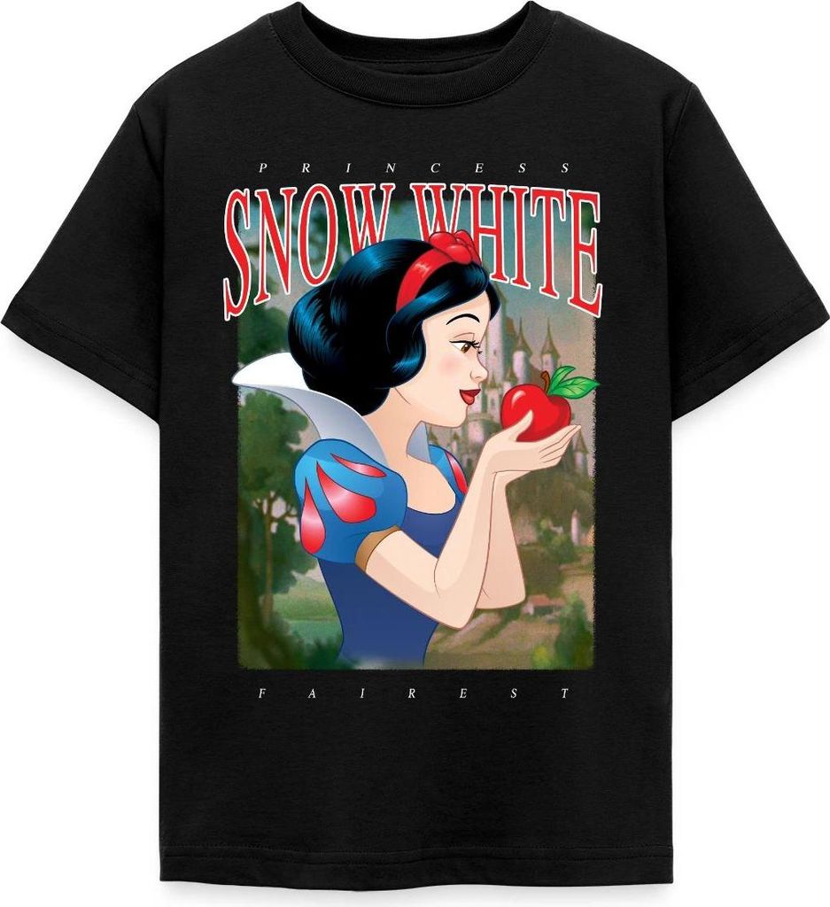 Schneewittchen Profilansicht Mit Rotem Apfel Teenager T-Shirt, 134/146 (9-11 Jahre), Schwarz