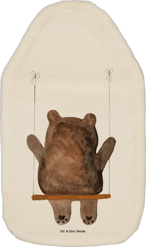Mr. & Mrs. Panda Wärmekissen Bär Schaukel - Weiß - Geschenk, Flauschige Wärmflasche, heißwasserbeutel, Bettflasche, Wärmflaschen, Teddy