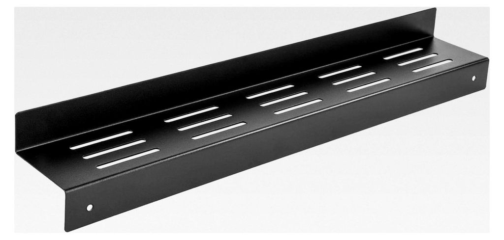 Schwarze Wandablage für das Badezimmer 60 cm aus Stahl, rostfrei mit Wasserablauf, Kosmetikablage für Dusche, Badewanne und Waschbecken, stabil m...