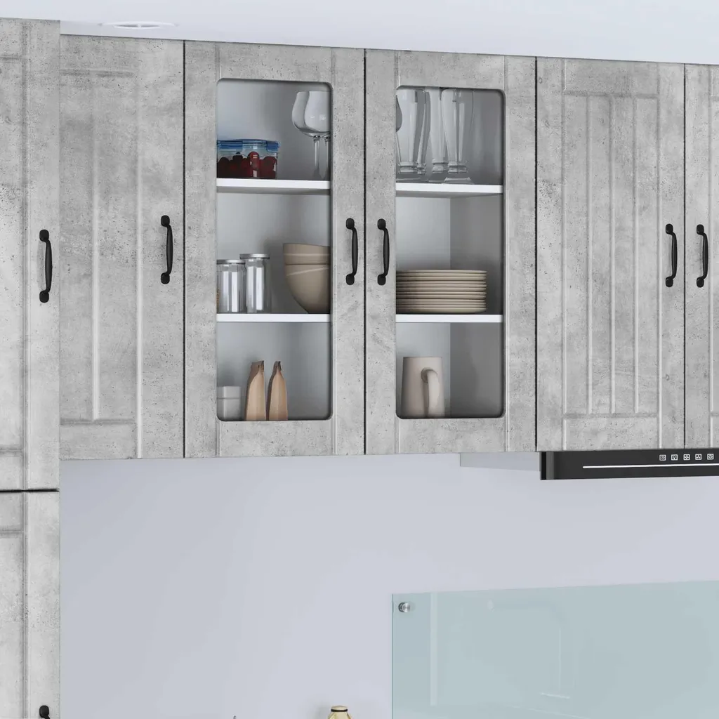 Pensile Cucina 80cm Grigio Cemento vidaXL | Mobile a Parete Grigio
