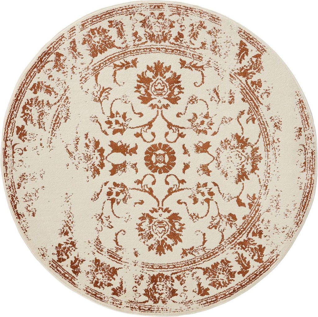 benuta Vintage tapijt voor de woonkamer Suki Crème/Oranje ø Productafbeelding 
