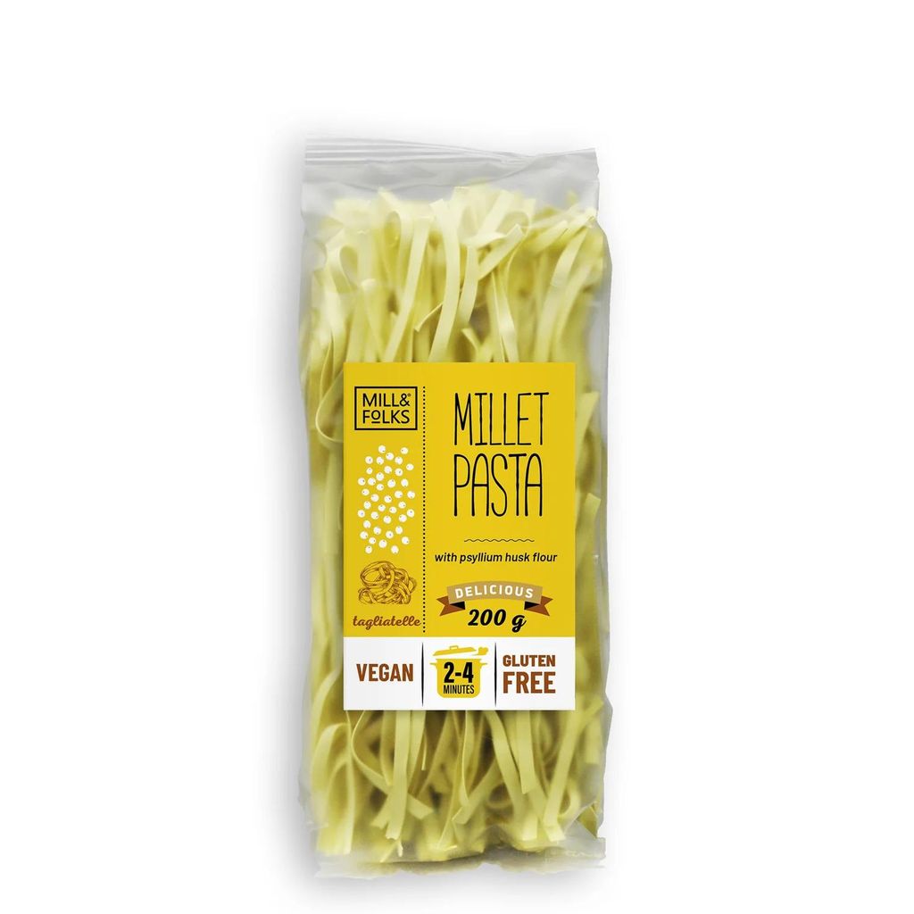 Mill & Folks Hirse Tagliatelle mit Kurkuma 200g / Produktbild 