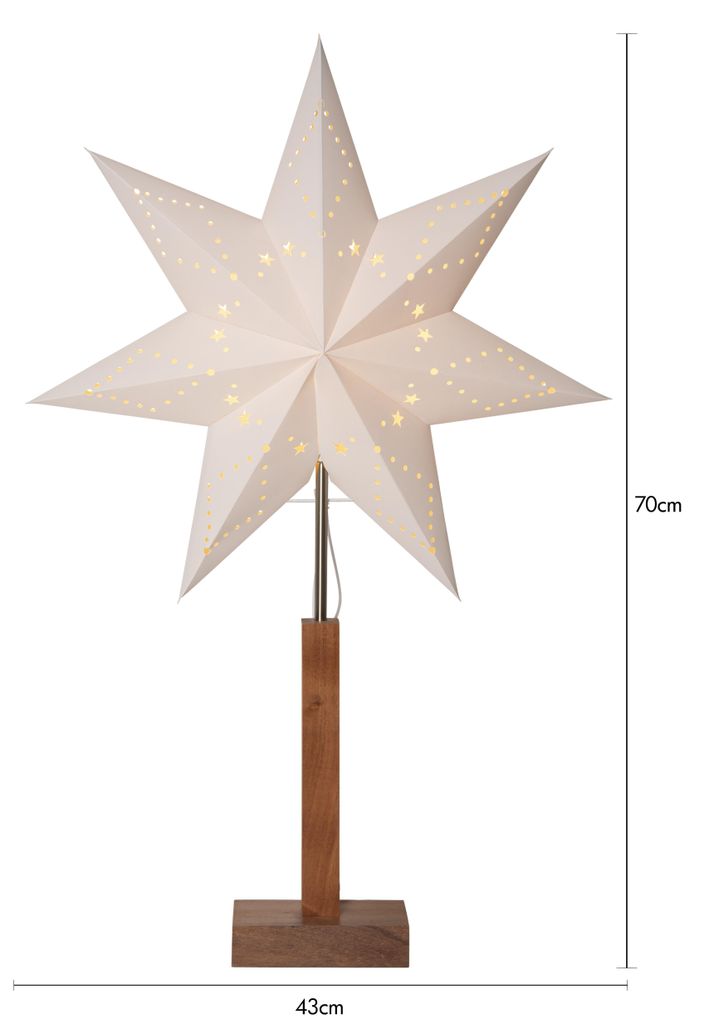 STAR TRADING Standleuchte Stern 70x43 beige 412590 Produktbild 