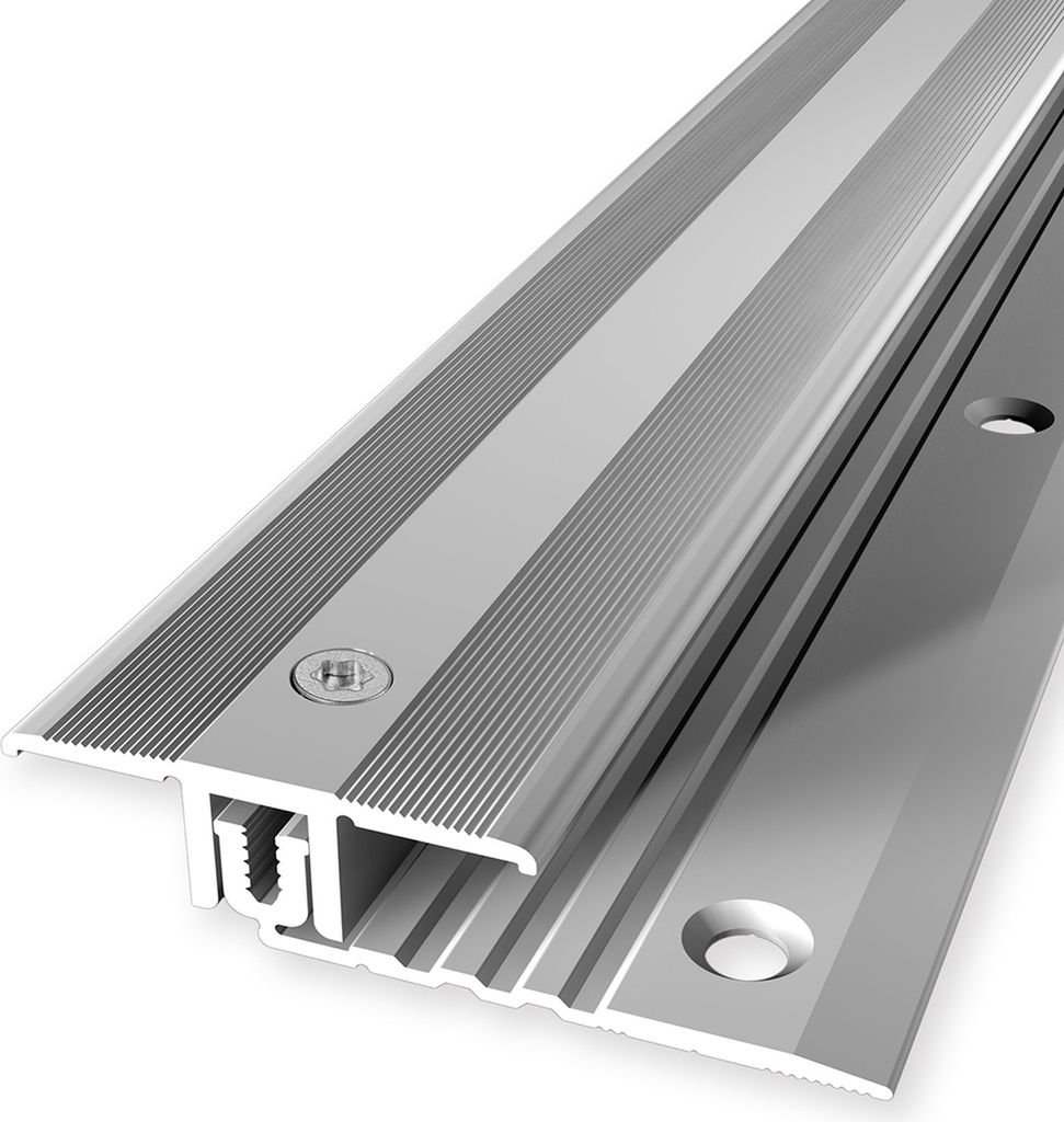 PROVISTON | Übergangsprofil | Laminatausgleich | Breite: 34 mm | Höhenausgleich: 6.5 - 16 mm | Länge: 1000 mm | Aluminiumprofil | Silber | 1 Stück