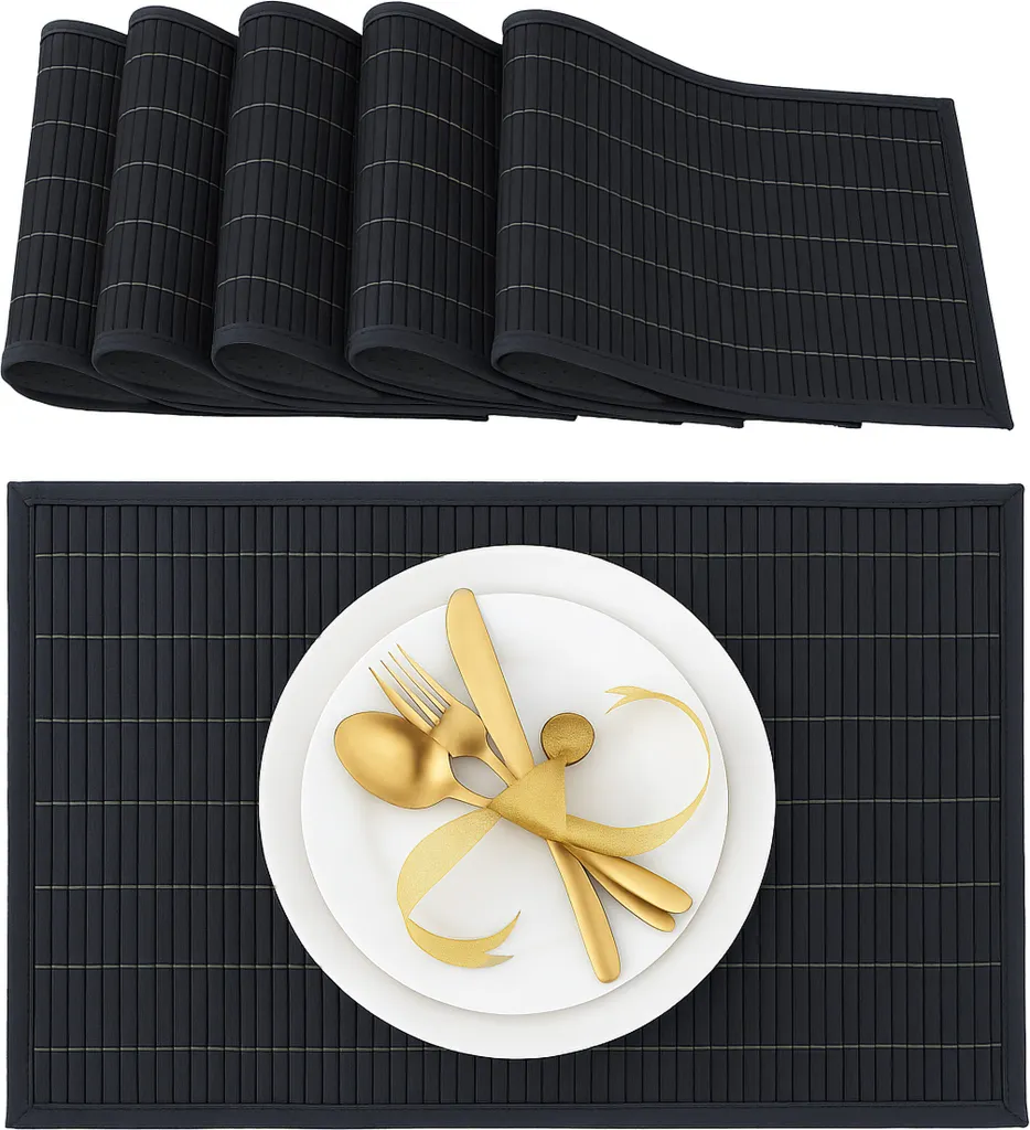 Servizio Posate Relaxdays 24 Pezzi Nero | Set Completo 6 Persone Acciaio