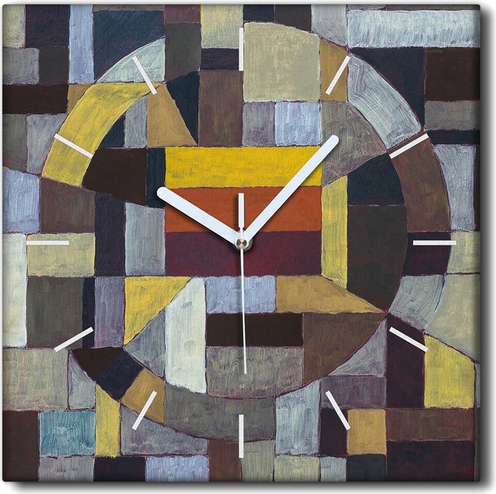 Coloray Uhr auf Leinwand 30x30 cm Wand Uhr Dekoration Wohnzimmer Segeltuch weiße Zeiger -Abstraktion Kunstkunst